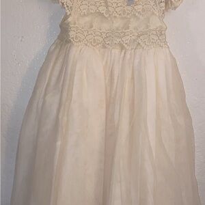 Charming Cream Lace Kids Dress